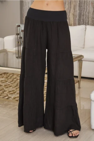 Linen Tiered Palazzo Pant