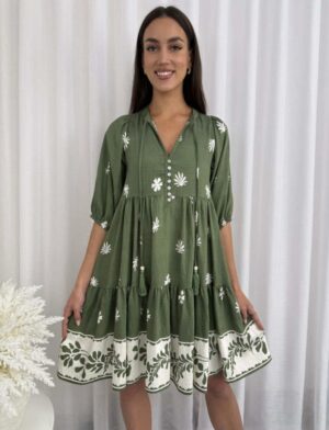 V-Neckline Mini Dress