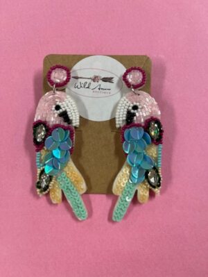 Beaded Bird Earrings