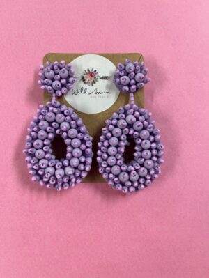 Lilac Beaded Earrings