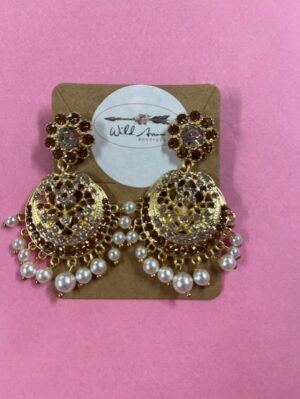 Pearl Bling Drop Earrings