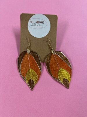 Metal Leaf Drop Earrings