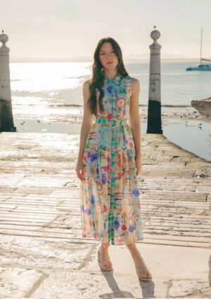 KACHEL Gilda Sleeveless Maxi Shirt Dress