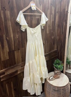 BAREFOOT BLONDE Linen Dress - Yellow