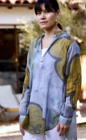 Multi Green Cotton Shirt