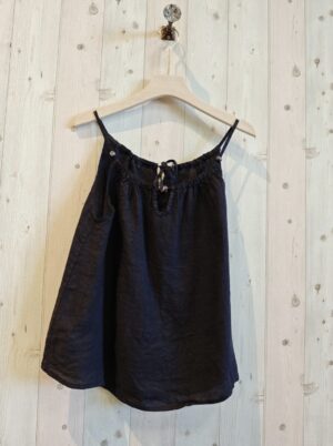 Beaded Tank Strap Top - Navy Blue
