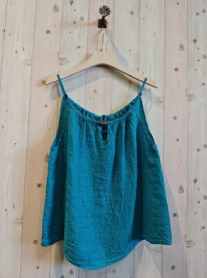 Beaded Tank Strap Top - Turquoise