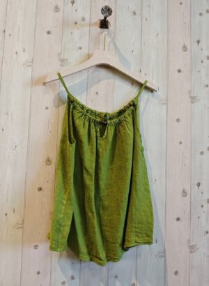 Beaded Tank Strap Top- Pistachio