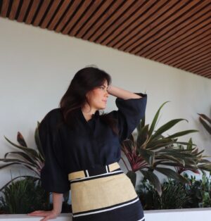 LUONI Primrose Shirt - Black Linen