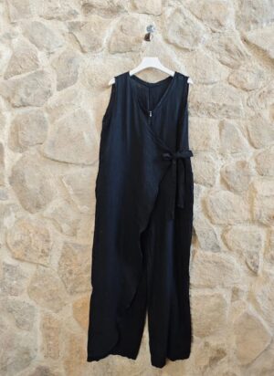 Sleeveless Bow Jumpsuit - Black