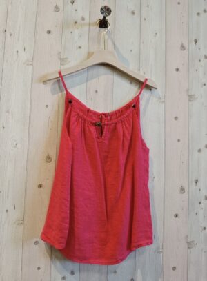 Beaded Tank Strap Top - Coral