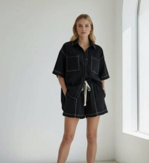 BY FRANKIE Overstitch Short Sleeve Sets