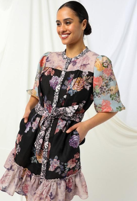 KACHEL Sasha Mini Dress - Black